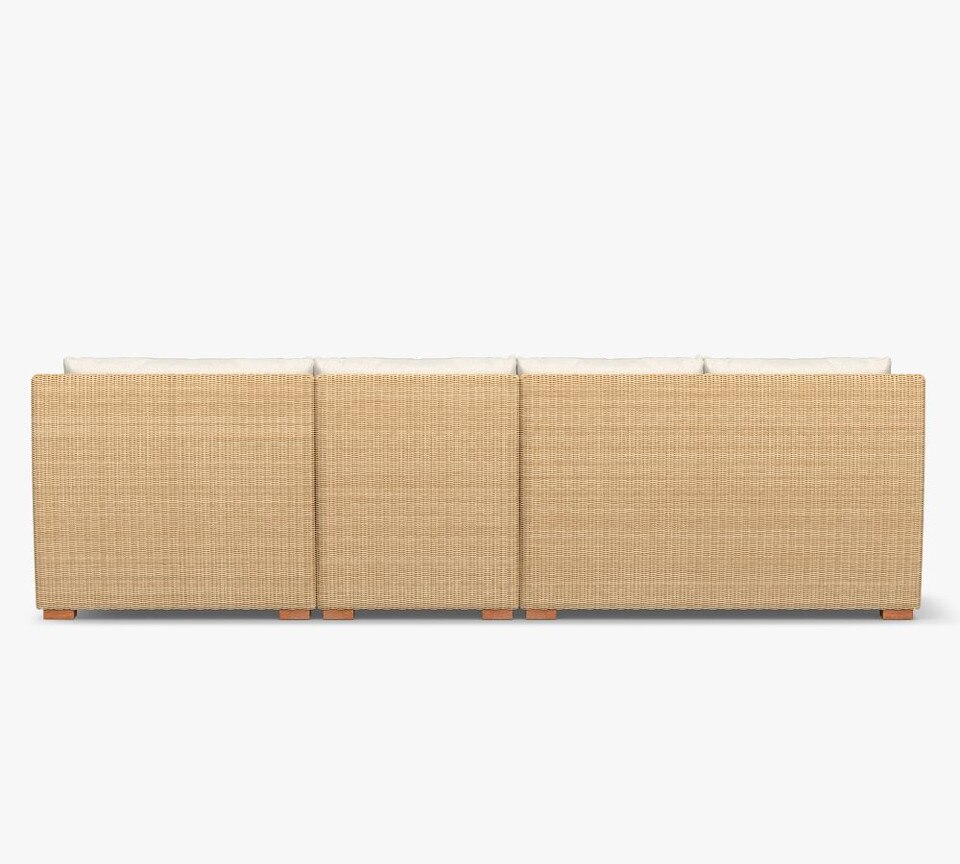 Hampton AllWeather Wicker 3Piece Loveseat Sectional Pottery Barn